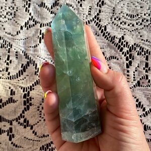 Green Fluorite Crystal Tower